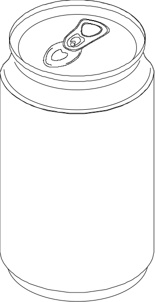 The image shows a can of soda with an open tab on top against a white background.