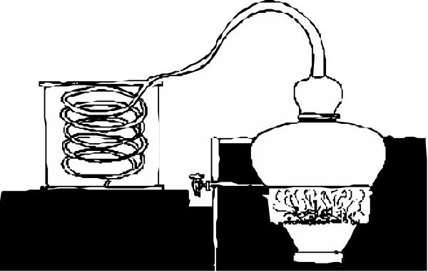The black and white illustration shows a toilet with an open tank lid next to it is a spring coil that appears to be connected by pipes leading into the bowl of the toilet.
