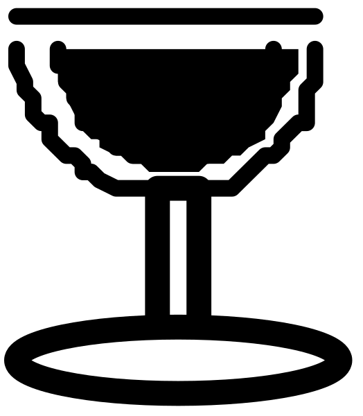 The image shows a simple black and white pixelated representation of an object that resembles a candle with no flame on it against a dark background.