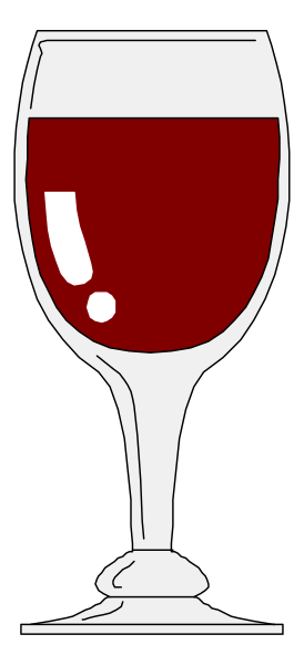 The image shows a glass of red wine with white text on it that reads "WINE".