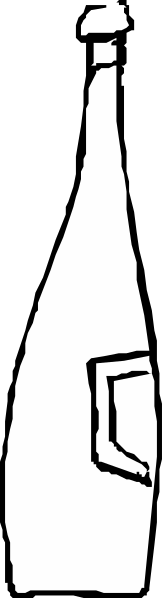 The image shows a bottle of wine with its neck facing upwards against an abstract background that appears to be digitally altered for artistic effect.