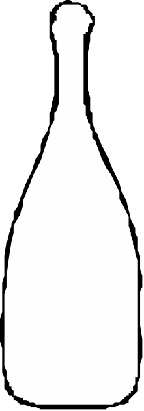 The image shows a bottle of wine with its neck facing upwards on what appears to be a dark background.