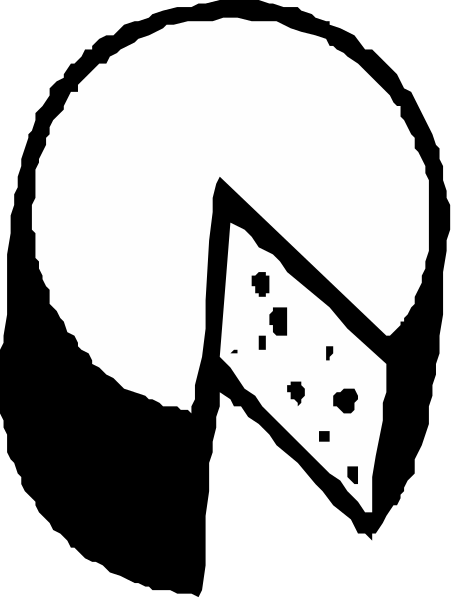 The image shows a black and white pie chart with an icon of pizza slices on top right corner.