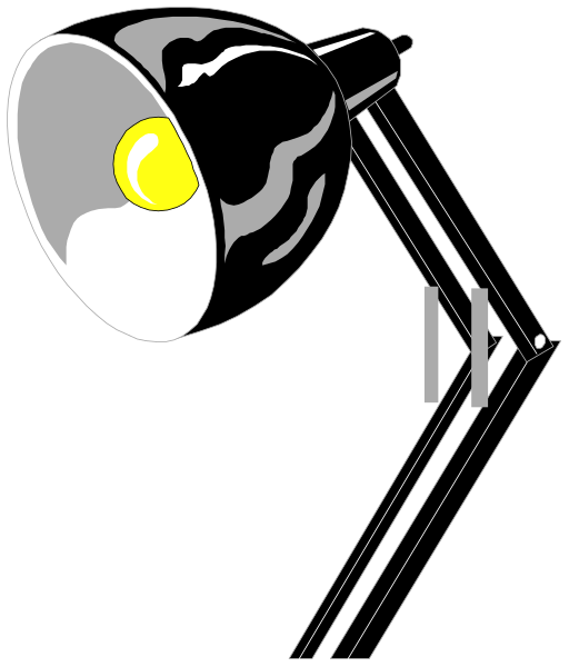 The black and white illustration shows a lamp with an egg on it hanging from what appears to be two lines forming an 'x' shape against a dark background.