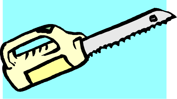 The image shows a pair of scissors with yellow handles on top of an open box cutter that has been used to create two distinct shapes: one is incomplete while the other appears complete; both tools have silver blades and black pivot points, set against a blue background.