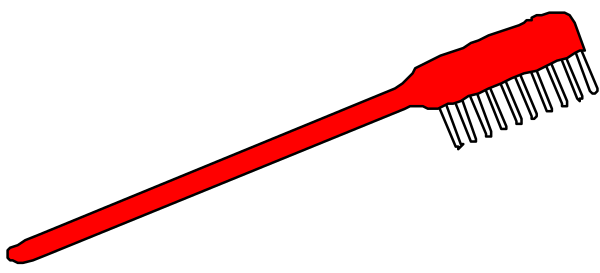 The image shows a red laser pointer with two beams crossing each other against a dark background.
