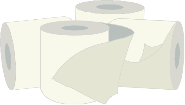The image shows a roll of toilet paper with its wrapper partially torn off on top of another similar roll that is fully wrapped in plastic packaging.