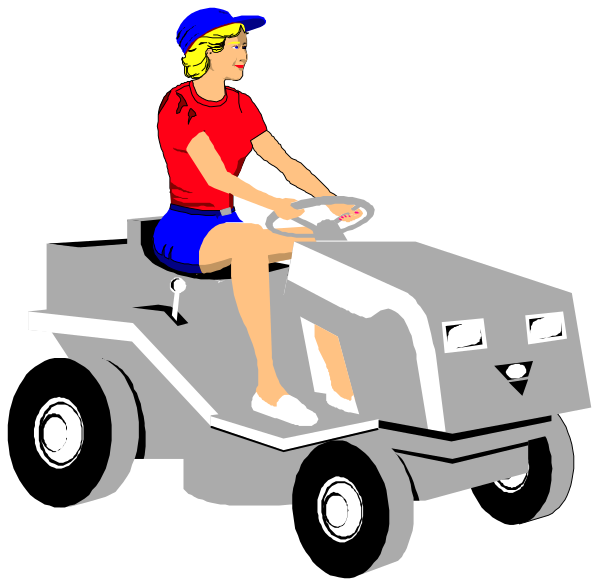 The illustration shows a woman riding an all terrain vehicle (ATV).