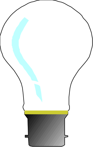 The image shows a light bulb with an LED filament design against a black background on the left side of the frame; there is no text present in this clip-art illustration.