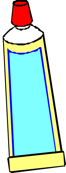 The image shows a bottle of blue liquid with an orange cap placed on top of it against a gray background.