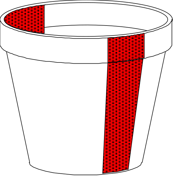 The image shows two red cups with white dots on them placed next to each other against a black background.
