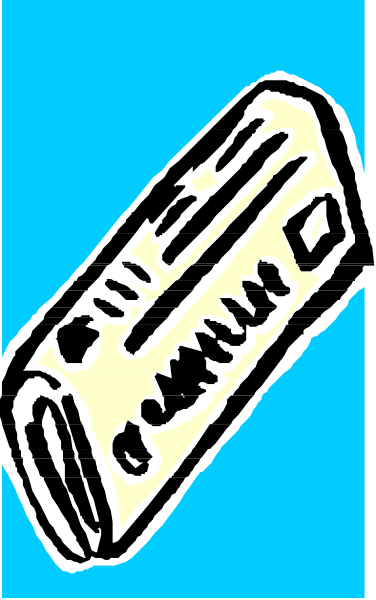 The image shows a blue background with two black silhouettes of donuts on it; there is no text present within this small clip-art picture.