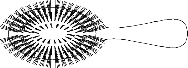 The image shows a black spoon with white speckles on it against an abstract background that resembles watercolor brush strokes in shades of gray and blue.