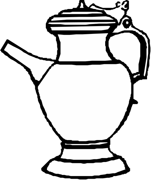 The black and white logo features a watering can with two handles on either side of it next to an urn-like container that has one handle at its top right corner. There is no text present in this image, so there's nothing else described herein. It appears to be related to gardening or outdoor activities due to the presence of a watering can and an urn typically used for holding liquids outdoors. The style suggests it could possibly represent some form of logo or emblem associated with these items.