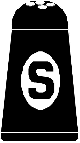The black and white illustration shows a salt shaker with text on it that reads "Salt" at its top end in bold letters.