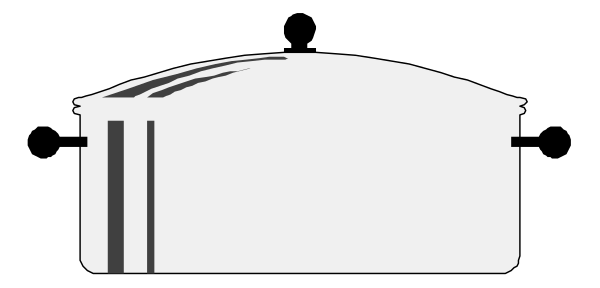 The image shows a black and white illustration of an open book with pages facing outward on what appears to be a gray background.