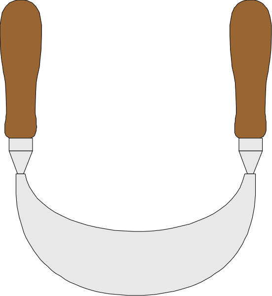 The image shows a black silhouette of two knives crossed over each other with their blades pointing upwards against a white background.
