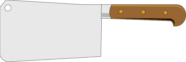 The image shows a knife with wooden handles on it against a gray background.
