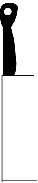 The image shows a pixelated representation of an object with two distinct parts: on top is what appears to be a cylindrical container, possibly made from metal; below it lies another part that seems like a rectangular box, also metallic in nature and featuring some sort of opening or slot at one end.