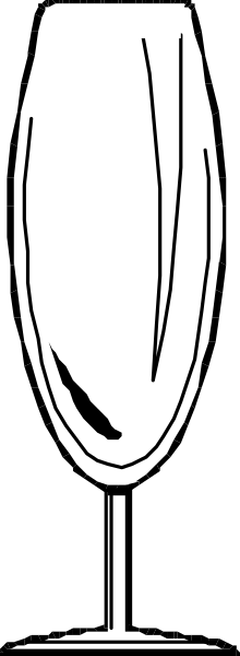 The black and white illustration shows a wine glass with lines radiating from it to create an optical illusion of depth on its surface.