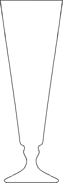 The black and white silhouette of a trophy with two handles on either side against an abstract background.