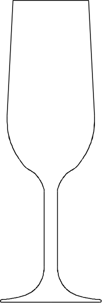 The image shows a wine glass with two stems on either side of it against a gray background.