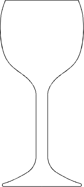 The image shows a wine glass with stem on left side of frame against black background.