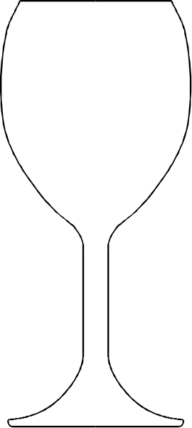 The image shows a glass of wine with its stem on top against a black background.