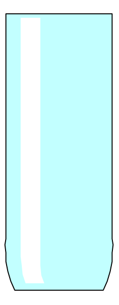 The image shows a pixelated blue object with white lines on it against a gray background.