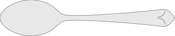 The image shows a spoon with an egg on top of it against a gray background.