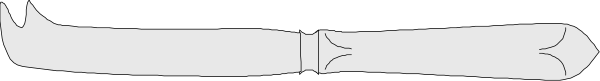 The image shows a black and white line drawing of two swords crossed over each other with their blades pointing upwards against an untextured background.