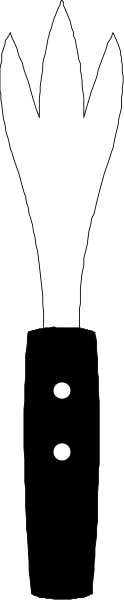 The image shows a gray background with two white dots on it separated by what appears to be an orange line that has black squares along its length.