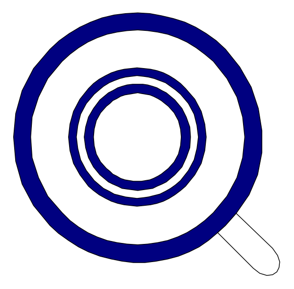 The image shows a stylized graphic of an eye with coffee cup rings around it on top of what appears to be a blue background.