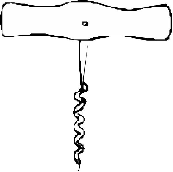 The black and white photo shows a pair of scissors with their blades open against an indistinct background that appears to be dark in color.
