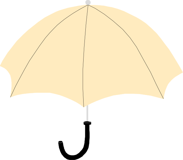 The image shows a yellow umbrella with an open canopy against a black background.