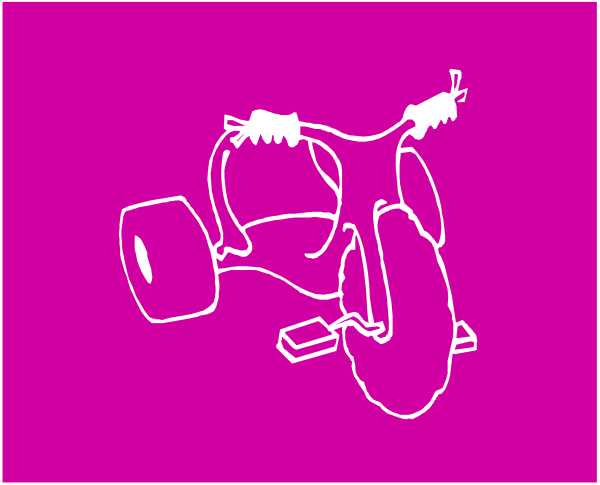 The image shows a pink background with two black silhouettes of motorcycles on it; there is no text present in this clip-art picture.