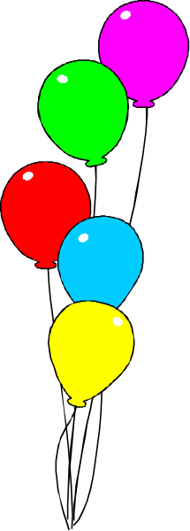 The image shows a group of colorful balloons floating on top of water with bubbles around them against an underwater background.