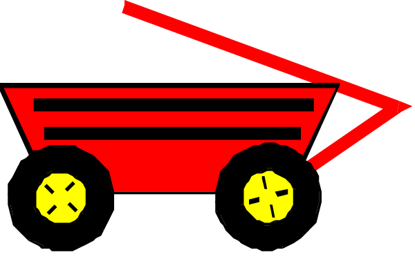 The image shows a red truck with yellow wheels driving towards an arrow pointing right on what appears to be a road at nighttime.