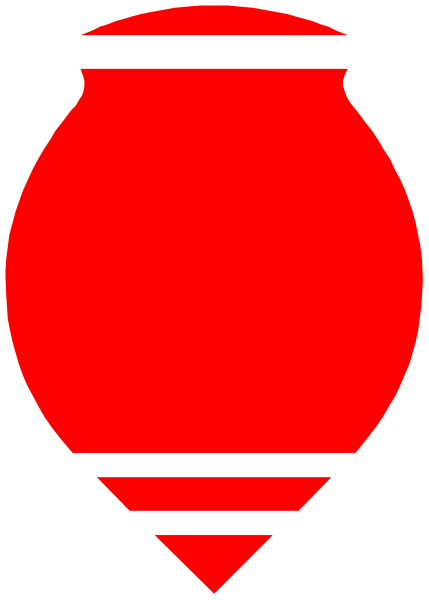 The red circle with a white stripe around it on top of another smaller gray rectangle is an abstract representation that does not depict any real-world object, person, animal, action, nor specific setting in this image.