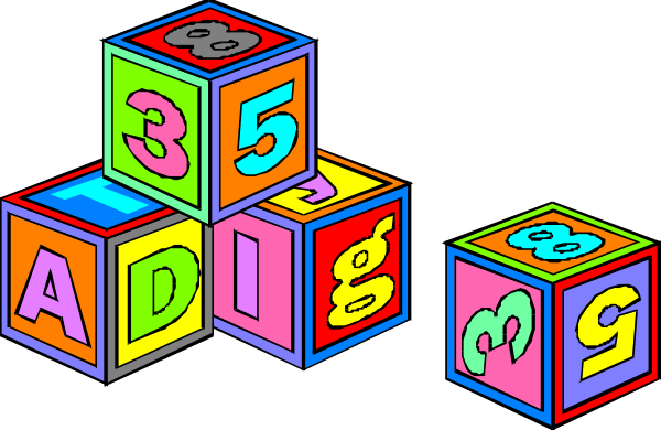 The image shows a colorful Rubik's Cube with numbers on it placed next to an alphabet block that has letters in different languages including English "ABCDEFGHIJKLMNOPQRSTUVWXYZ".