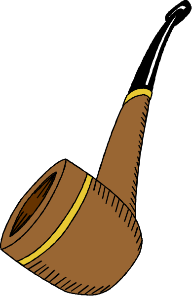 The image shows a pipe with smoke coming out of it against a black background.