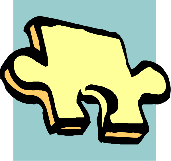 The image shows a puzzle piece with an abstract design next to another similar puzzle piece that is partially obscured by it.