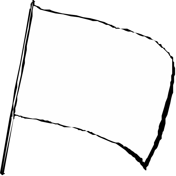 The black and white image shows a flag with no visible design on it against an indistinct background that does not provide any additional context about its location or surroundings.