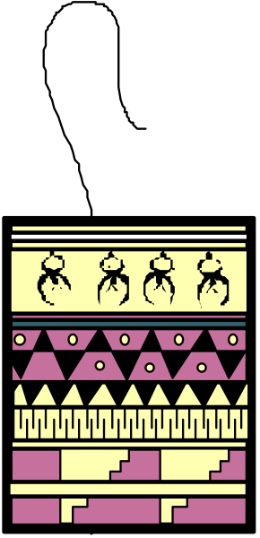 The image shows a closeup of an intricate pattern with geometric shapes on what appears to be fabric or paper material.