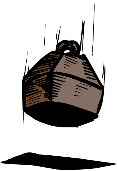 The black and white photo shows a person's face with an object that resembles a cake on top of their head in front of them.