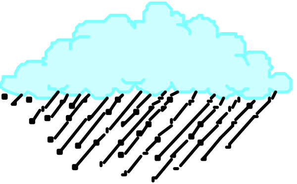The image shows a pixelated representation of an outdoor scene with blue sky above and green grass below; there is no text present in this small clip-art image.