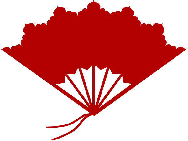 The image shows a red flag with an emblem of two trees on it against a white background.