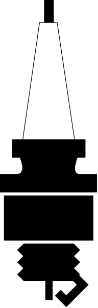The image shows a closeup of two black lines with an arrow pointing to them from above on what appears to be a gray background.
