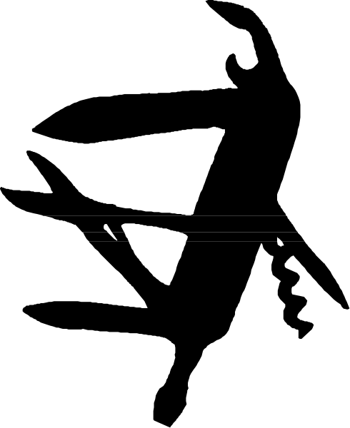 The image shows a black square with white lines creating an abstract pattern against a gray background.