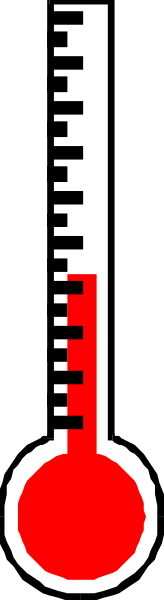 The image shows a thermometer with two red dots on it placed against an abstract background that resembles a barcode pattern in shades of gray.